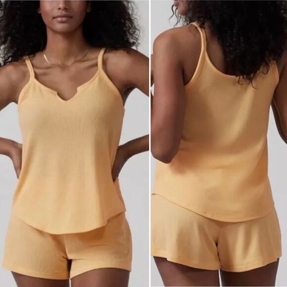 Athleta Wind Down Sleep Cami Top Yellow Size Medium NWT Retail $44 - Picture 1 of 6